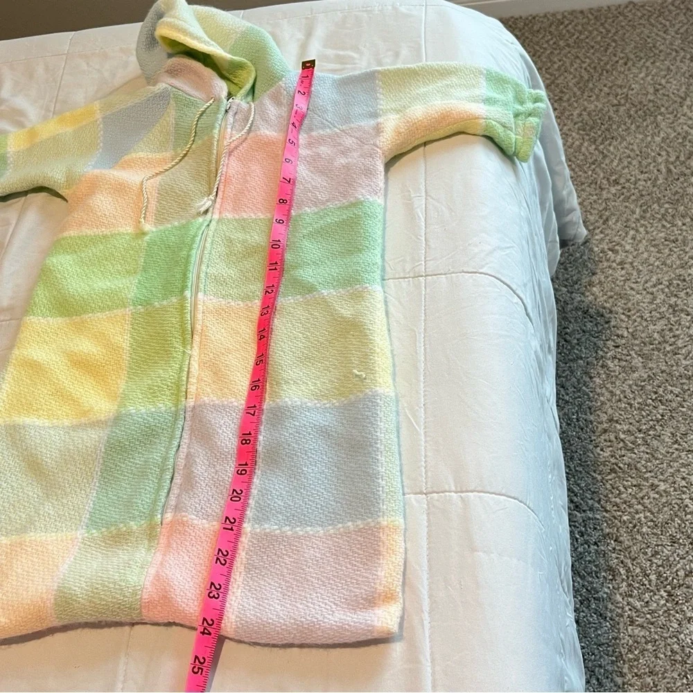 Vintage Cottagecore Handwoven Pastel Plaid Infant Sleeper The Three Weavers